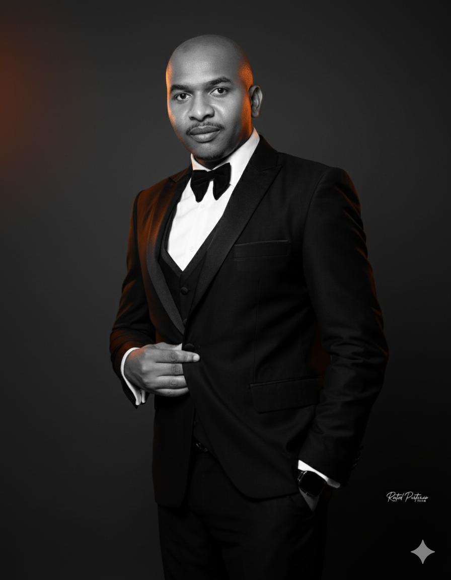 Dr. Onyekachi George Ezulike in a distinguished tuxedo portrait
